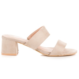 Renda Ciabatte in camoscio beige
