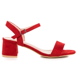 Renda Sandali con tacco alto rosso