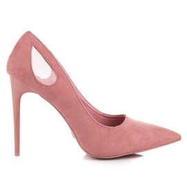 Decollete vinceza in camoscio rosa