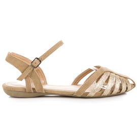 Eleganti sandali flat vinceza marrone