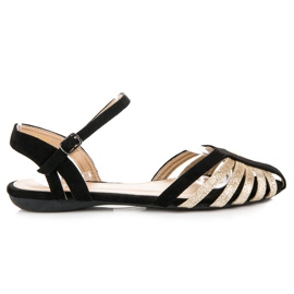 Eleganti sandali flat vinceza nero