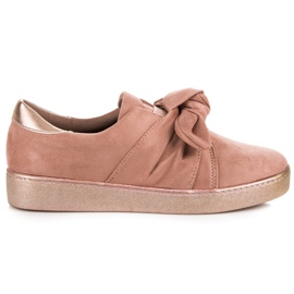 Bestelle Sneakers slip-on con fiocco rosa