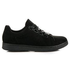 Sneakers in camoscio con nastro nero
