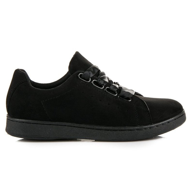 Sneakers in camoscio con nastro nero
