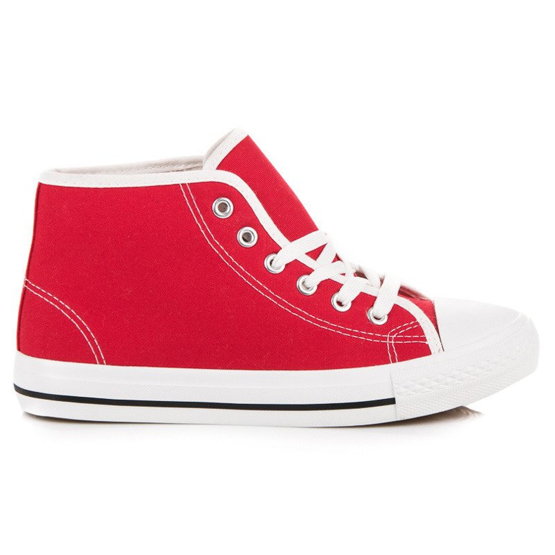 Sneakers rosse sopra la caviglia rosso