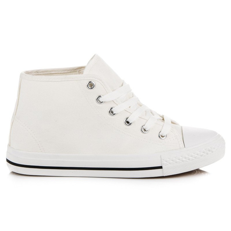 Sneakers bianche sopra la caviglia bianca