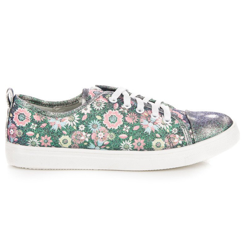 Tied Sneakers In Flowers VINCEZA multicolore