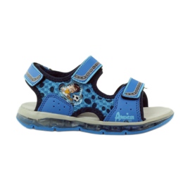 American Club Sandali luminosi in pelle americana blu