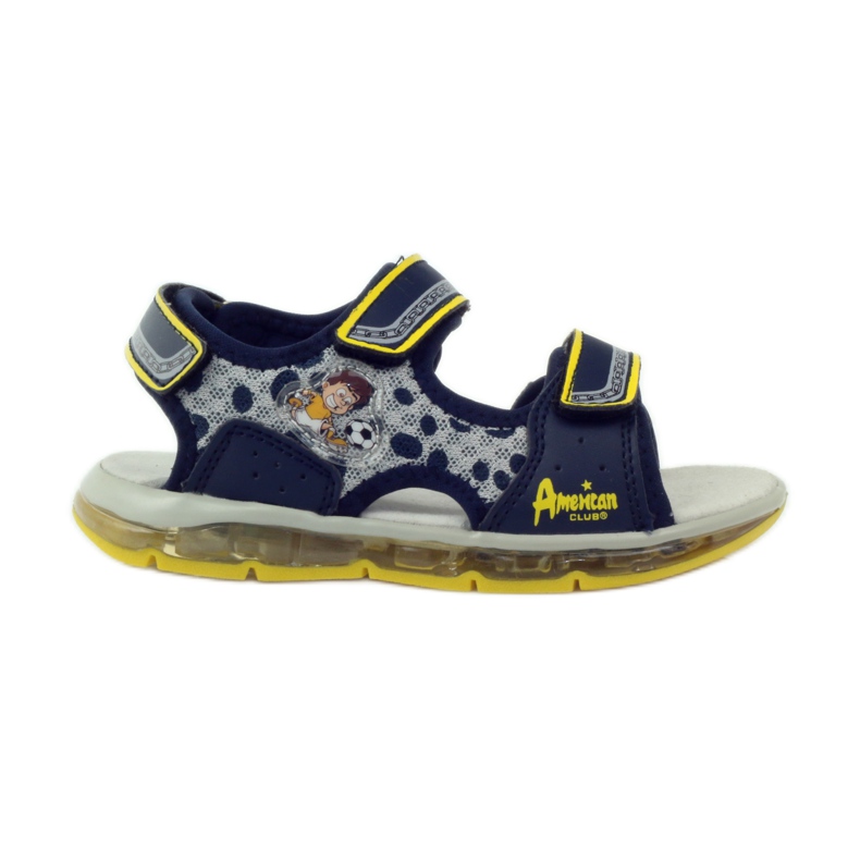 American Club Sandali luminosi in pelle americana blu navy