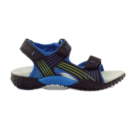 American Club Sandali con inserto in pelle americana 5261 nero blu verde
