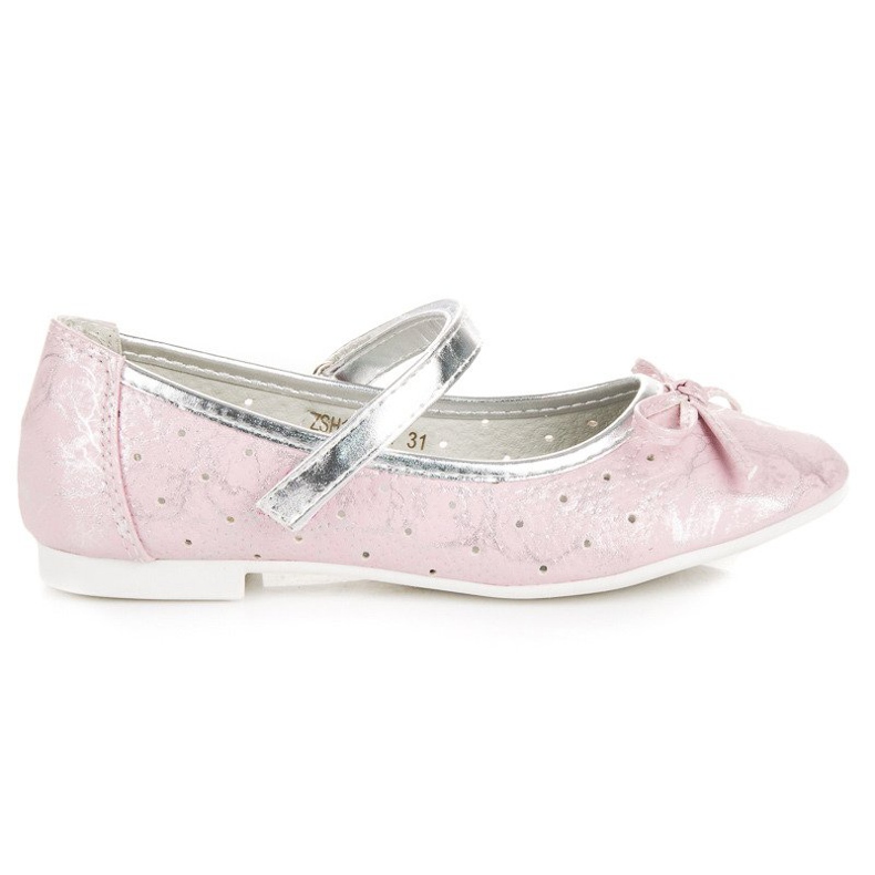 Elegante ballerina con velcro vinceza rosa