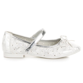 Elegante ballerina con velcro vinceza bianco