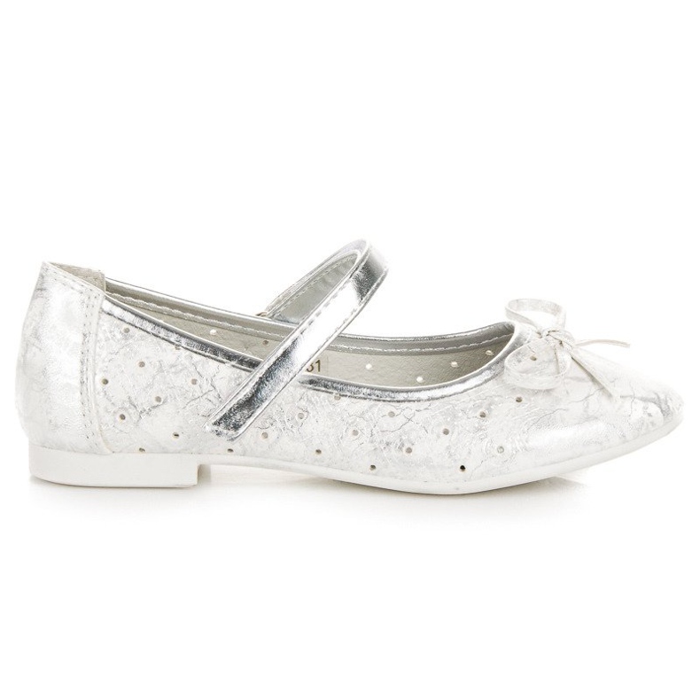 Elegante ballerina con velcro vinceza bianca