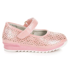Vinceza Ballerine in velcro rosa