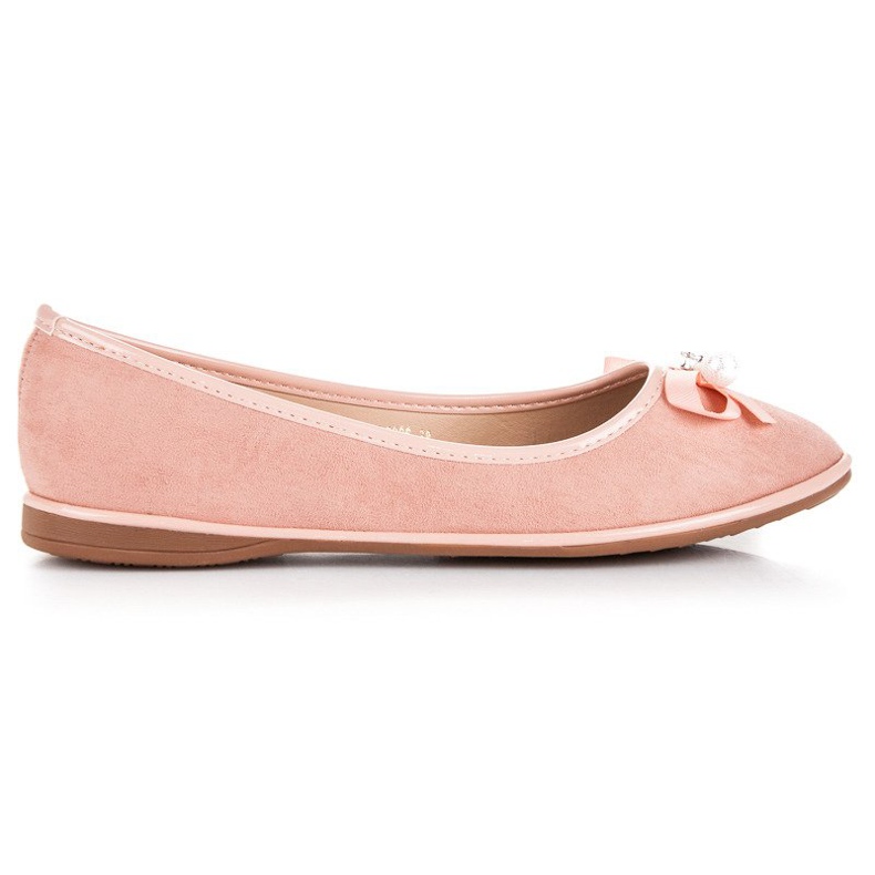 Ideal Shoes Eleganti ballerine in camoscio rosa