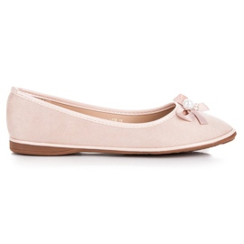 Ideal Shoes Eleganti ballerine in camoscio marrone