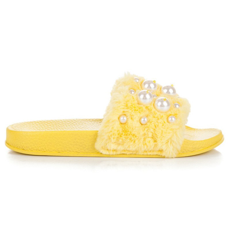 Wilady Ciabatte gialle con perle giallo