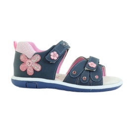 American Club Sandali da bambino con inserto in pelle americana 87285 rosa blu navy