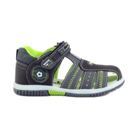 American Club Sandali da bambino con inserto in pelle americana 87290 verde grigio