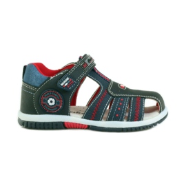 American Club Sandali da bambino con inserto in pelle americana 87290 blu navy rosso