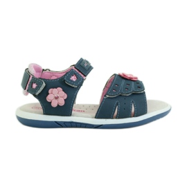 American Club Sandali con inserto in pelle americana 93606 blu navy rosa