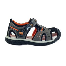American Club Sandali con inserto in pelle americana 93594 grigio arancia