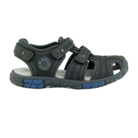 American Club Sandali da bambino con inserto in pelle americana 93603 grigio
