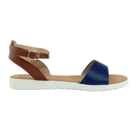 American Club Sandali con sottopiede in pelle American 170621 marrone blu navy