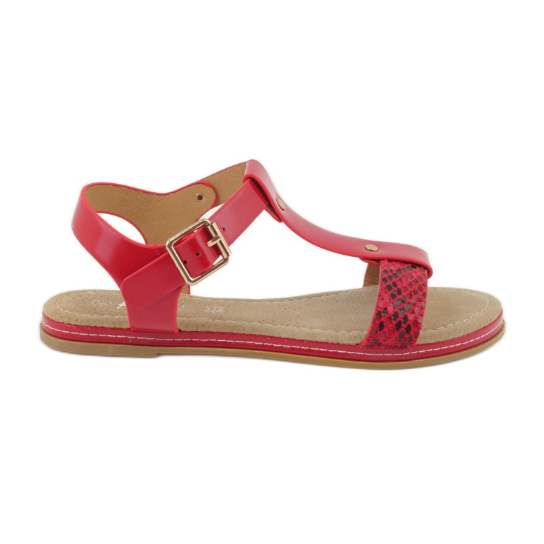 American Club Sandali con inserto in pelle americano 052 rosso