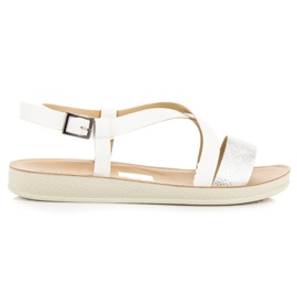 Sandali bassi con fibbia vinceza bianco