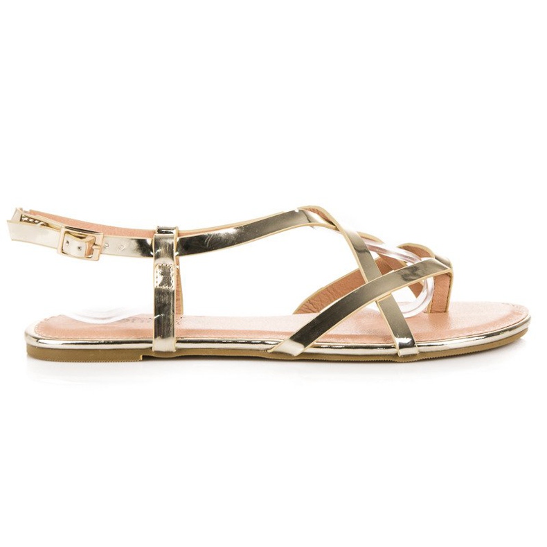 Evento Sandali piatti dorati d'oro