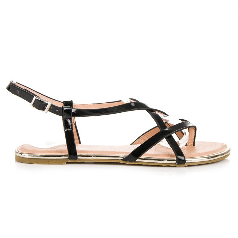 Evento Sandali piatti neri nero