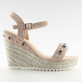Espadrillas rosa su zeppe rosa TS-2730 Rosa