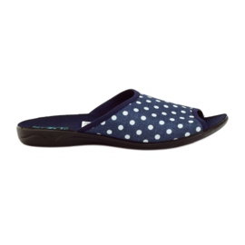 Ciabatte in cotone Adanex punti blu navy bianca