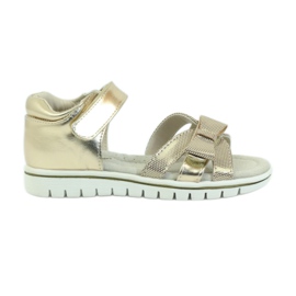 American Club Sandali americani scarpe per bambini sottopiede in pelle giallo