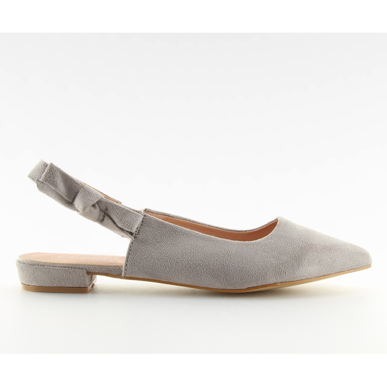 Ballerine grigie con tacco aperto 100-879SA-1 grigio
