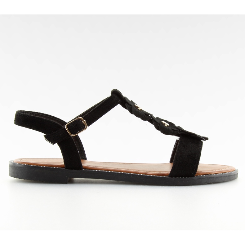 Sandali da donna in camoscio nero WL-001