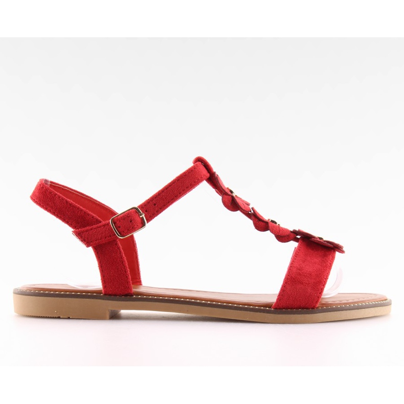Sandali da donna in camoscio rosso WL-001