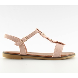 Sandali da donna in camoscio rosa WL-001