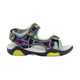 American Club Scarpe per bambini sandali luminosi americani 1702 verde grigio blu nero