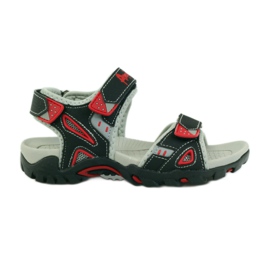 Sandali da bambino neri American Club 1713 nero rosso grigio