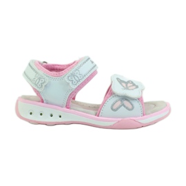American Club Scarpe per bambini sandali sottopiede in pelle americana incandescente rosa grigio bianca
