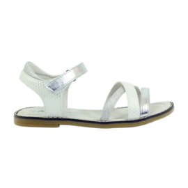 American Club Sandali americani scarpe per bambini sottopiede in pelle grigio