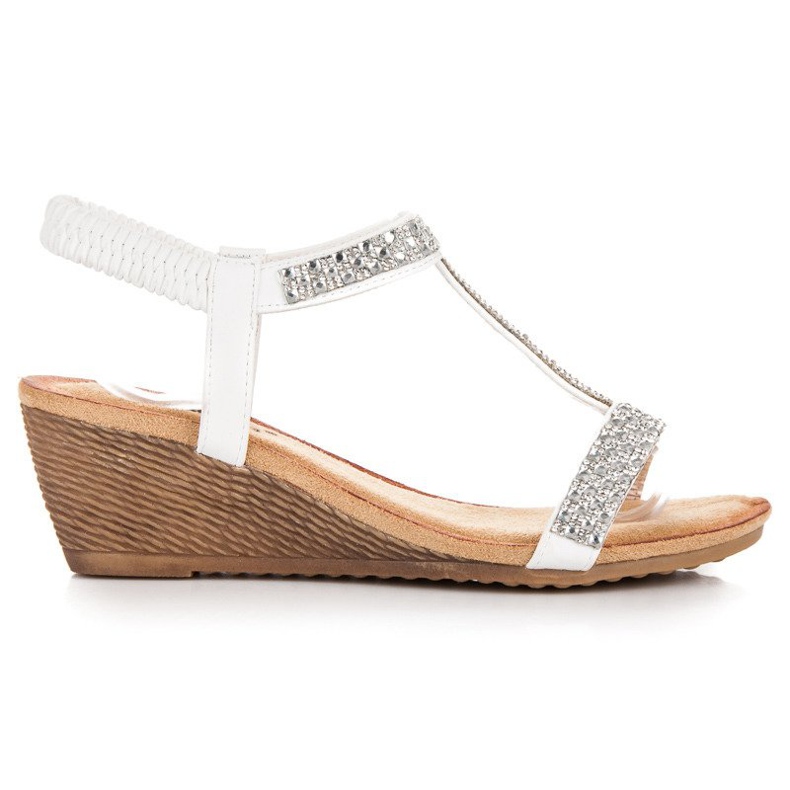 Fama Eleganti sandali con zeppa bianca