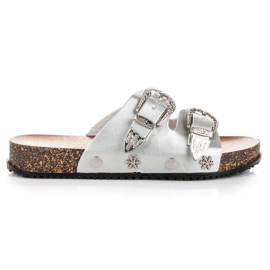 Seastar Ciabatte argento con fibbie grigio