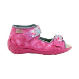 Sandali Befado ciabatte, sottopiede in pelle rosa