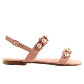 Sandali da donna con perle rosa 55-66 Rosa