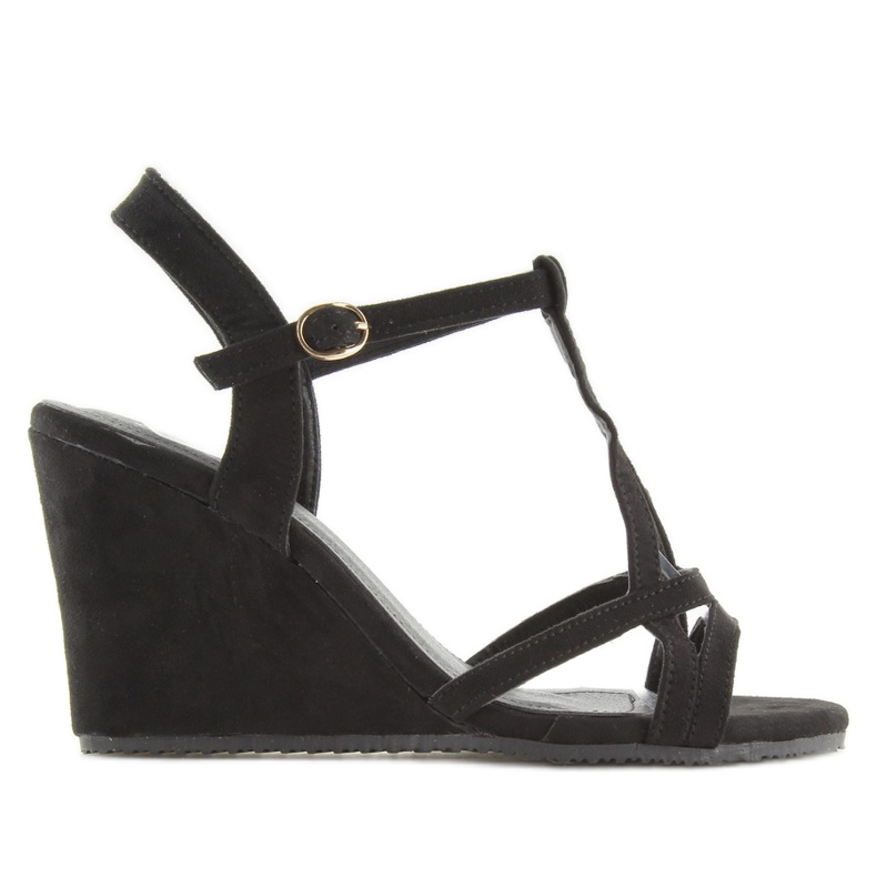Sandali neri con zeppa 266-7 neri nero