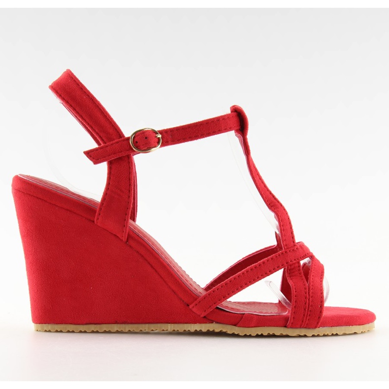 Sandali con zeppa rossi 266-7 rossi rosso
