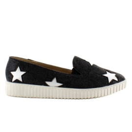 Sneakers con stelle FE454 Suola alta nera nero